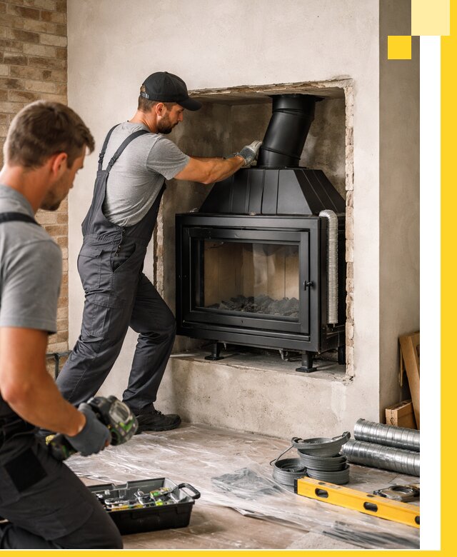 Установка каминных топок в Чернушке: монтаж, подключение