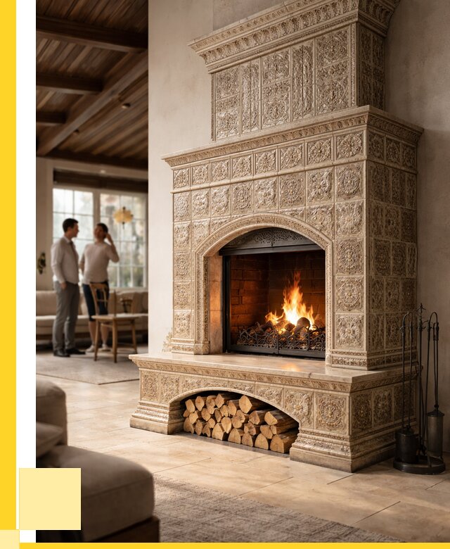 Купить изразцовый камин в Чернушке от 253900 р. | ЭриданЧрш