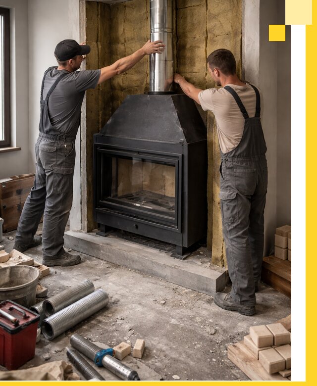 Изготовление и монтаж закрытых каминов в Чернушке под ключ