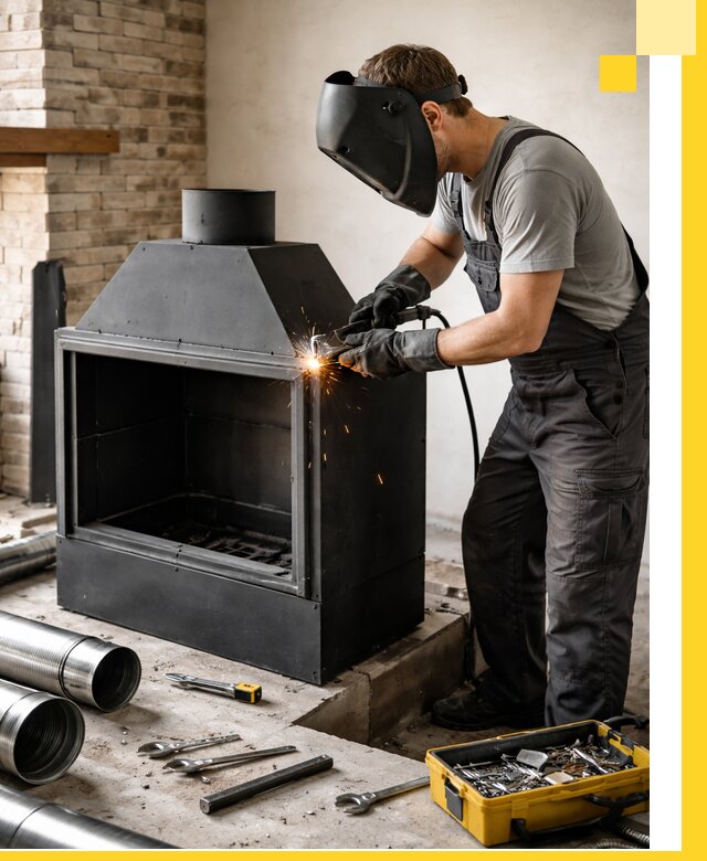 Продажа и установка металлических каминов в Чернушке под ключ