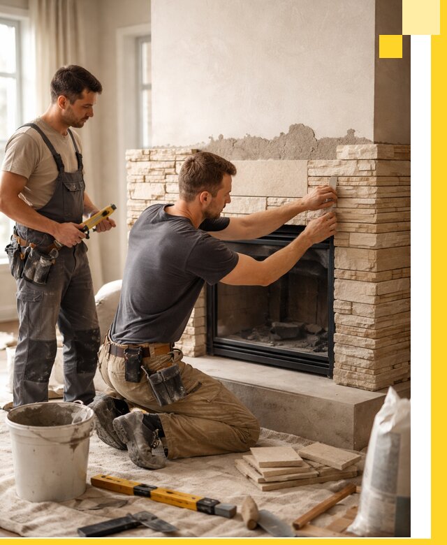 Установка и монтаж каминов для загородного дома в Чернушке