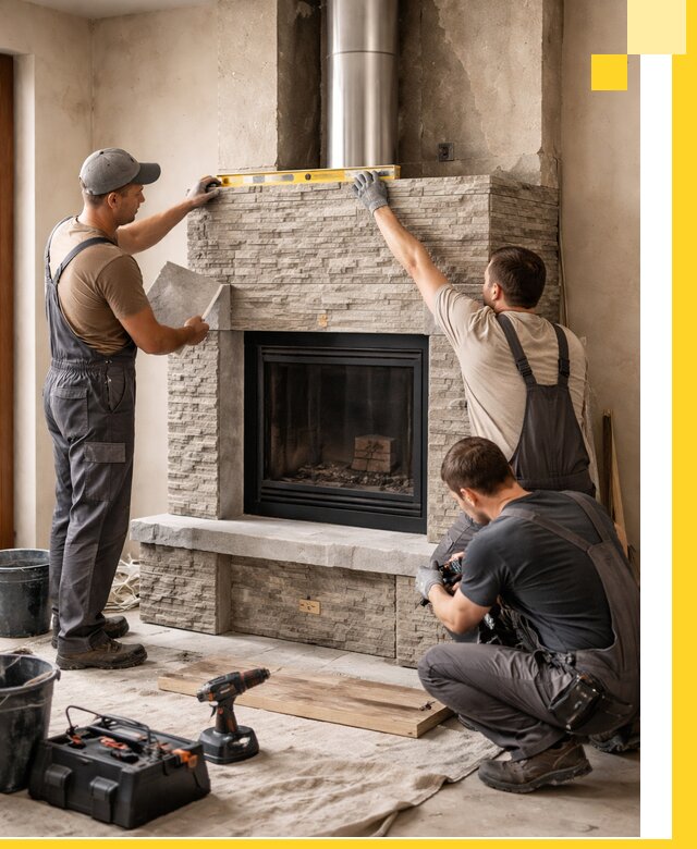 Профессиональный монтаж каминов под ключ в Чернушке для дома