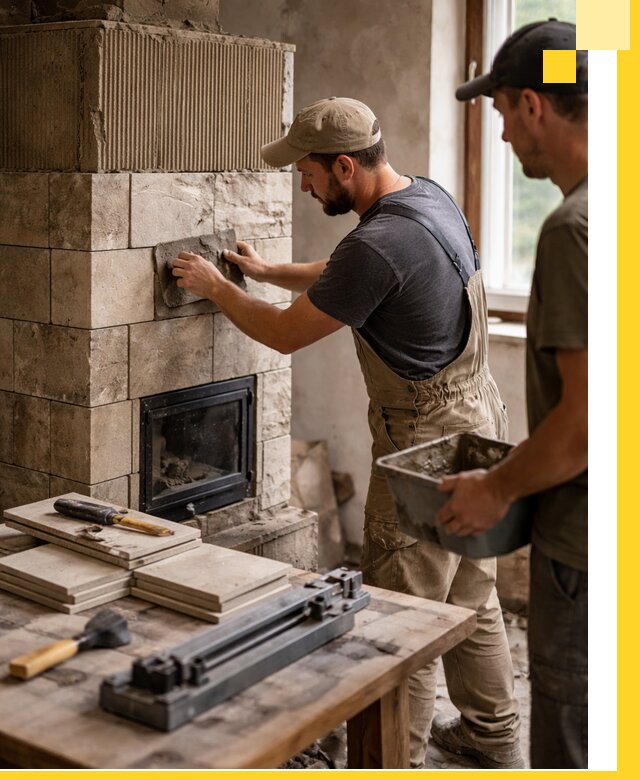 Профессиональная облицовка печей в Чернушке: керамика и камень