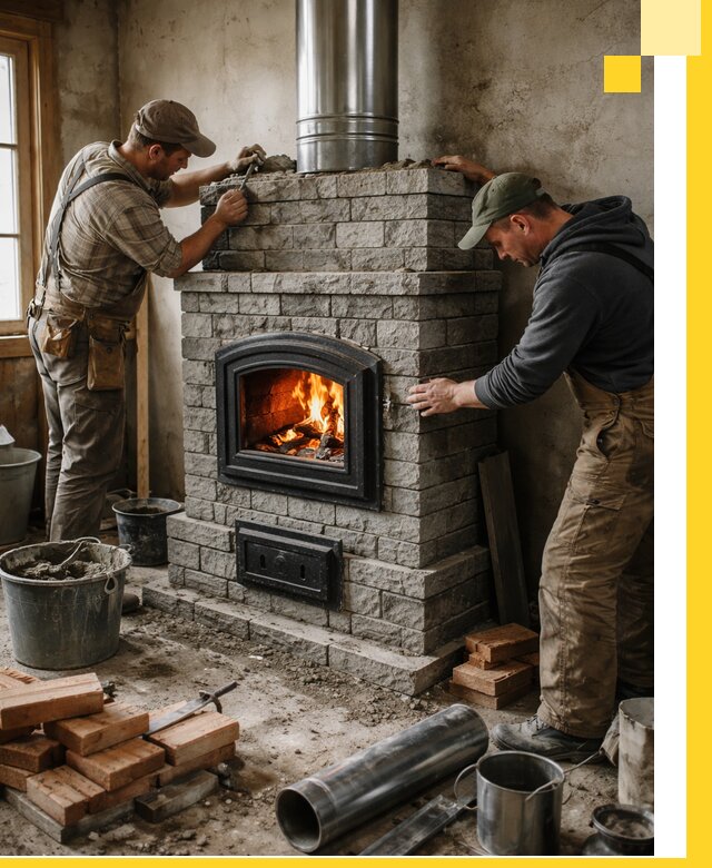 Производство, поставка и монтаж дровяных печей в Чернушке