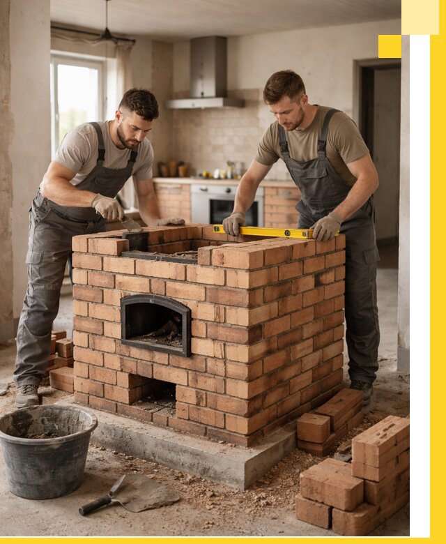 Установка и монтаж печей в частном доме в Чернушке под ключ