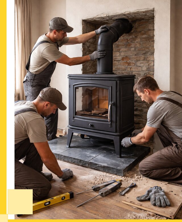 Монтаж печи камина в частном доме в Чернушке от 25390 р. | ЭриданЧрш