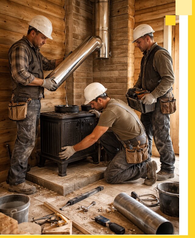 Профессиональный монтаж банных печей и дымоходов в Чернушке