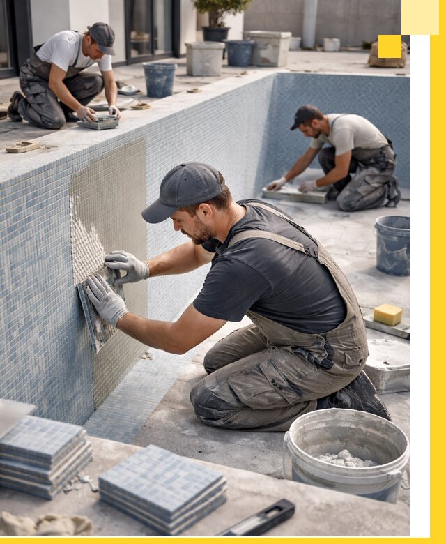 Облицовка бассейнов в Чернушке плитка мозаика гидроизоляция