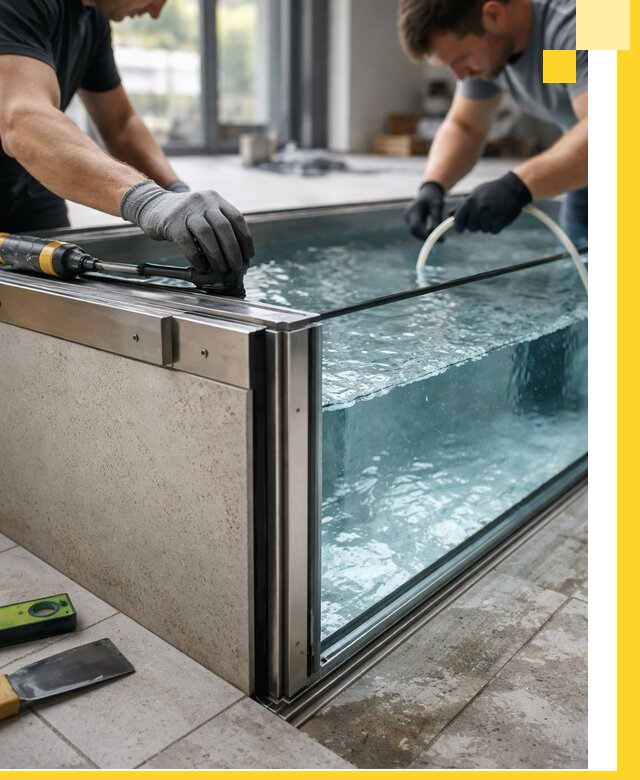 Проектирование и монтаж стеклянных бассейнов в Чернушке