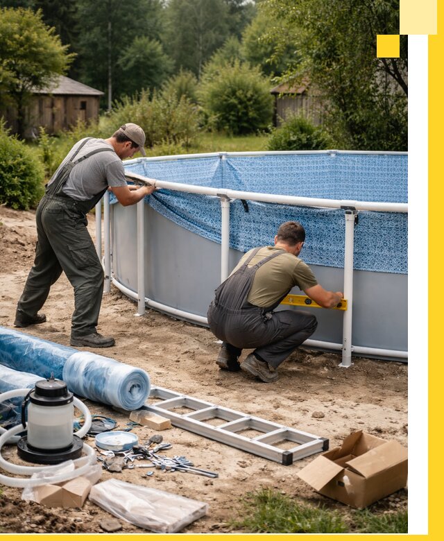 Установка и монтаж каркасных бассейнов в Чернушке под ключ