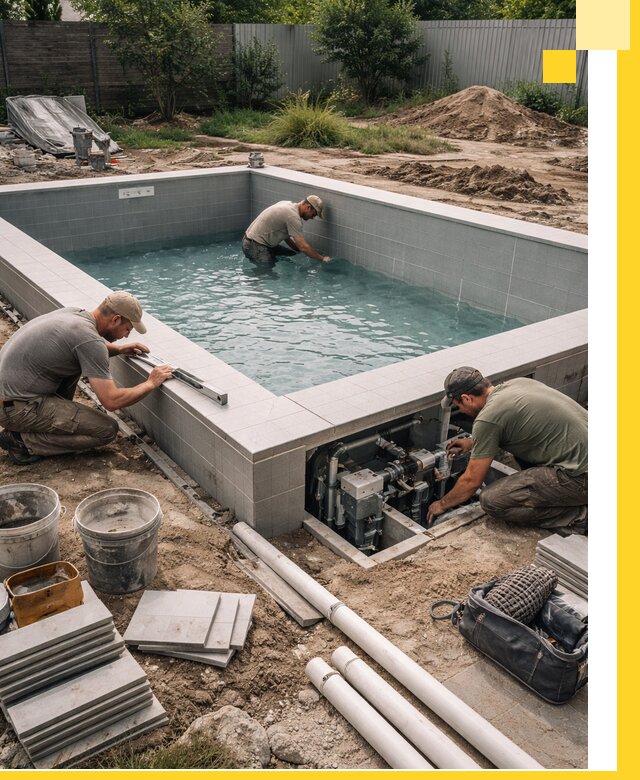 Строительство и монтаж бассейнов для дачи под ключ в Чернушке