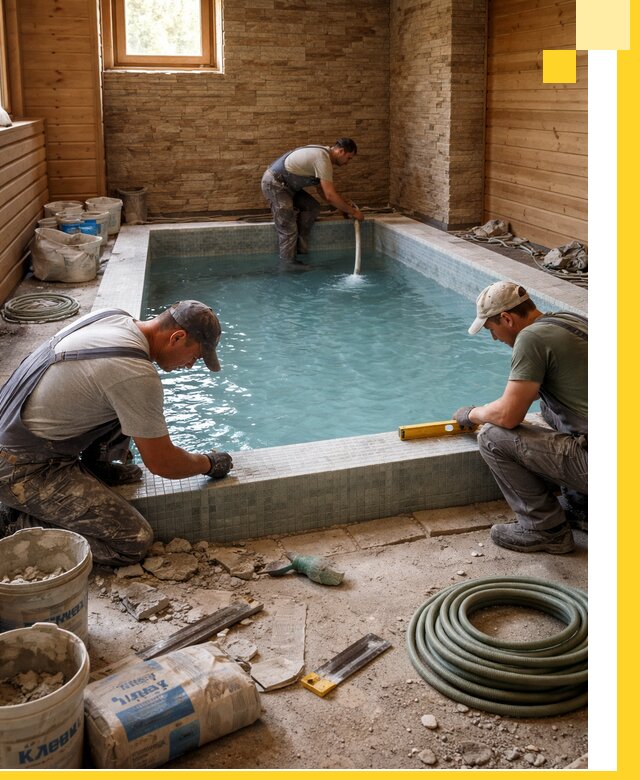 Проектирование и строительство бассейнов для бани в Чернушке