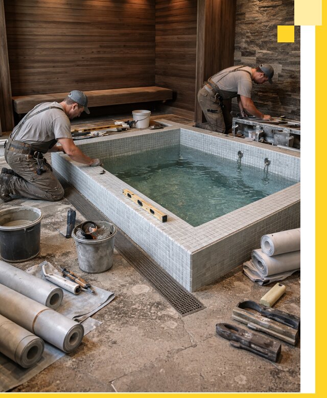 Установка и строительство бассейнов для сауны в Чернушке