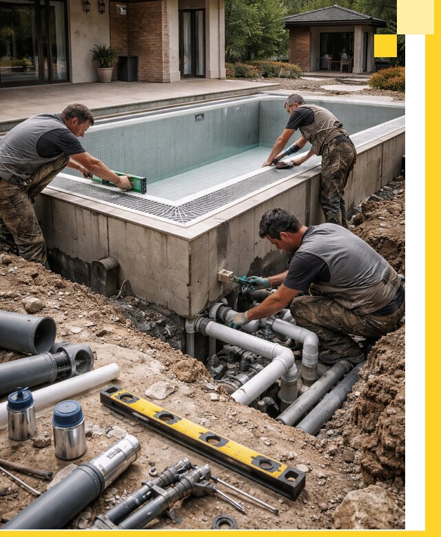 Строительство переливных бассейнов в Чернушке под ключ