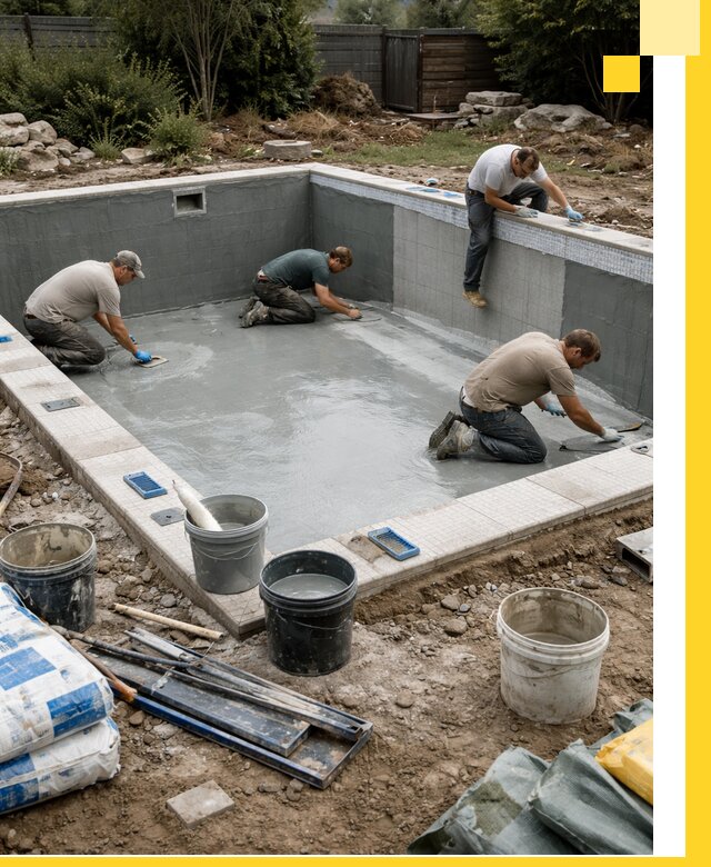 Изготовление и монтаж чаши бассейна под ключ в Чернушке