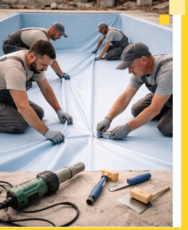 ПВХ пленка для бассейнов с монтажом и гарантией в Чернушке