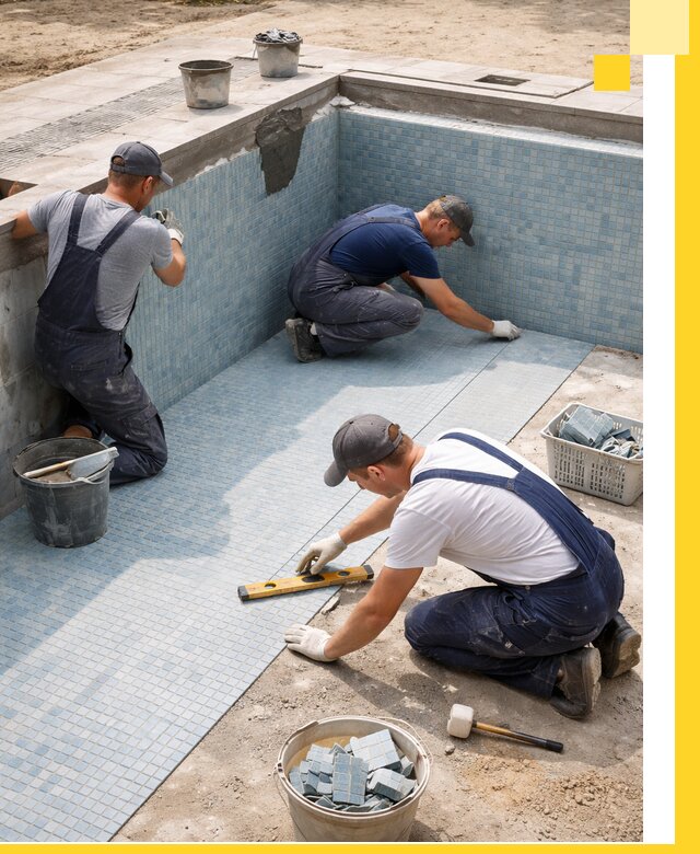 Укладка и установка плитки для бассейнов под ключ в Чернушке