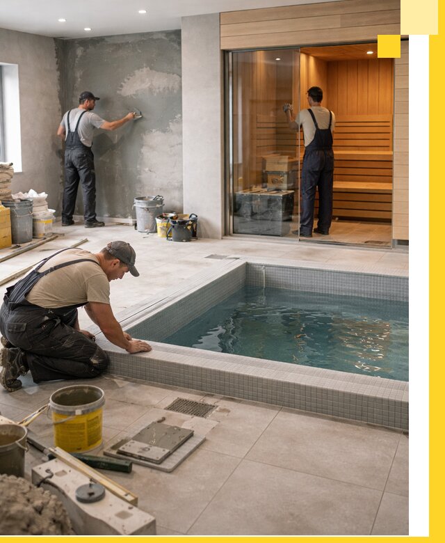 Проектирование и строительство сауны с бассейном в Чернушке