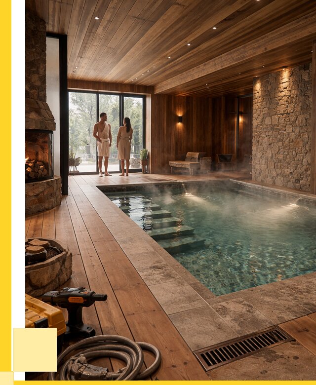 Проекты бань с бассейном под ключ в Чернушке от 76170 р., ЭриданЧрш