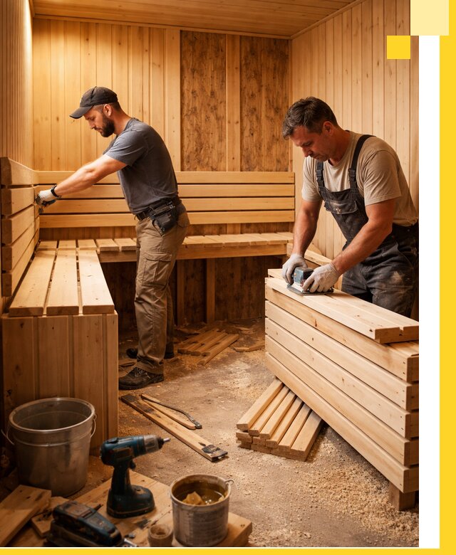 Профессиональный комплексный ремонт саун под ключ в Чернушке