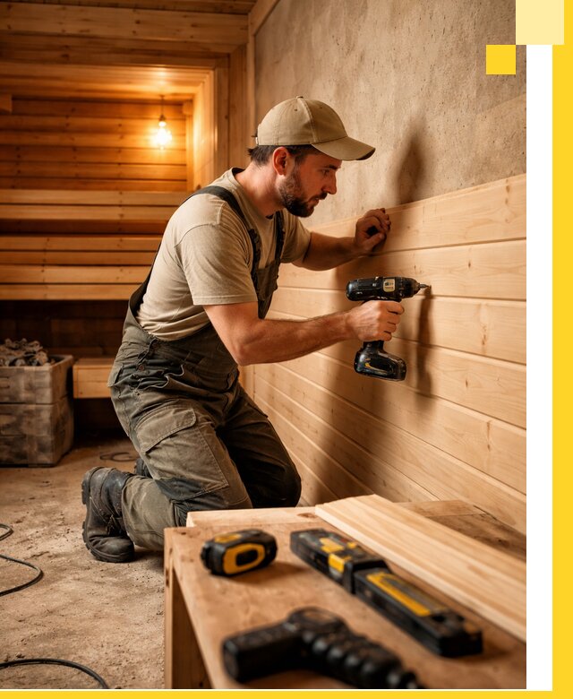 Профессиональная внутренняя отделка бани в Чернушке под ключ