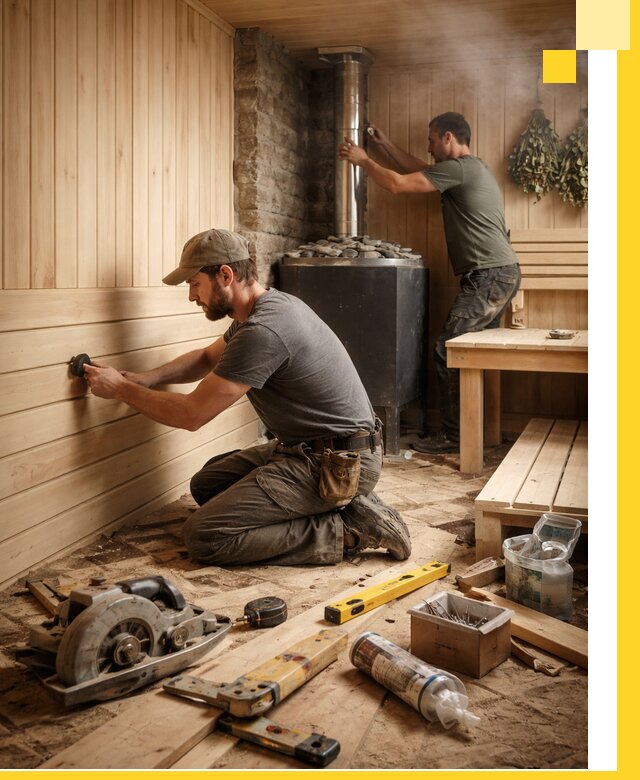 Полное строительство и оснащение парных под ключ в Чернушке