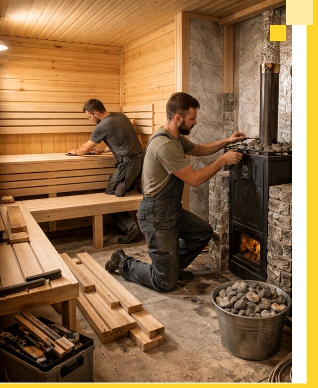 Дизайн и строительство интерьеров бань под ключ в Чернушке