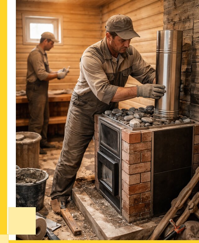 Монтаж печи в бане под ключ в Чернушке от 20312 р. | ЭриданЧрш