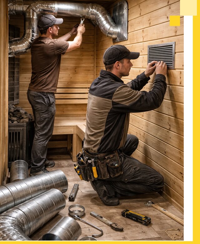 Проектирование и монтаж вентиляции бани в Чернушке под ключ