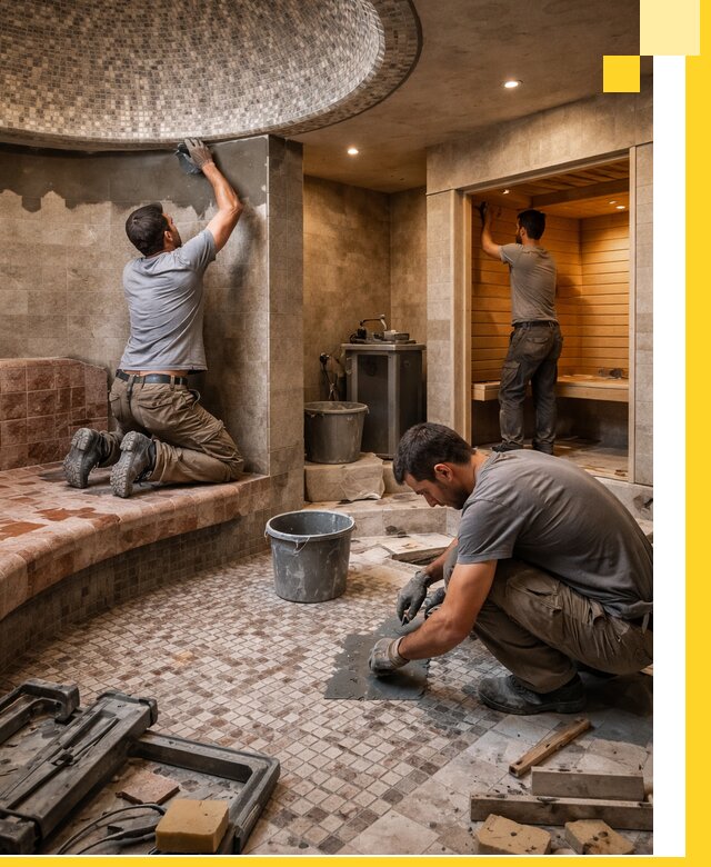 Проект и строительство хамама бани и сауны под ключ в Чернушке